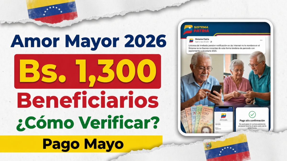 Pensión Amor Mayor mayo 2026: Bs....